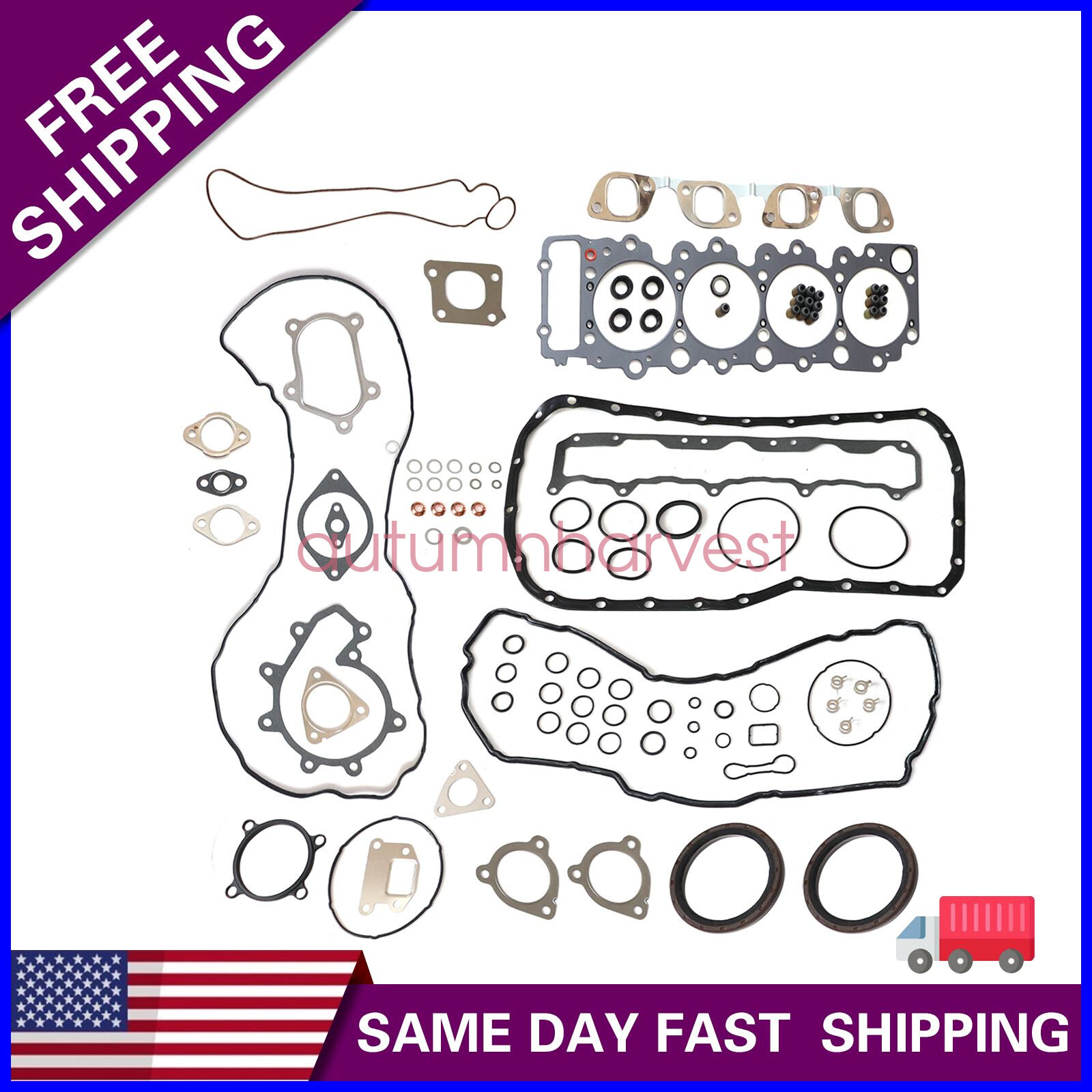 PANGOLIN 4HK1 Engine Overhaul Gasket Kit For Isuzu NPR/NQR/NRR & GMC 5.2L Diesel Trucks - Full Gasket Set