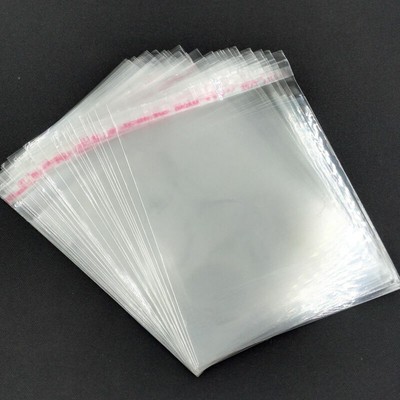 100pcs Resealable Poly Bag Transparent Opp Bag Plastic Bags Self