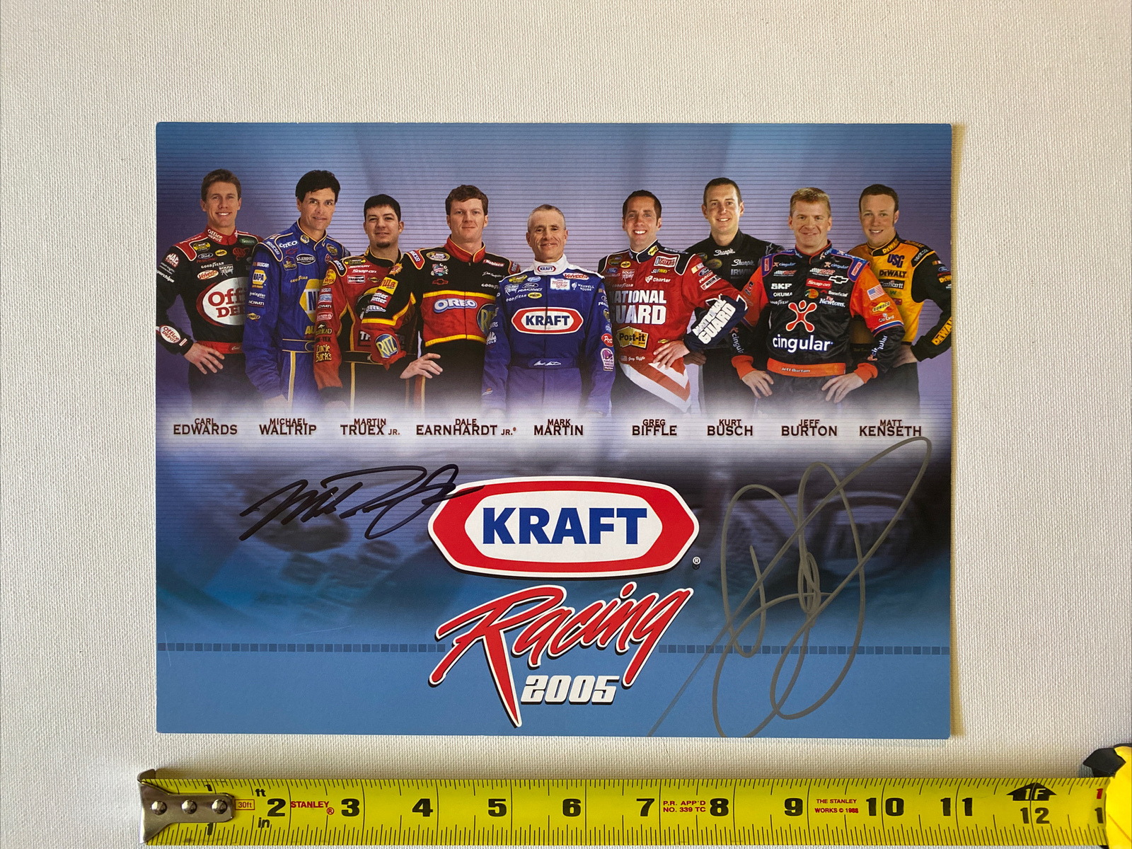 Dale Earnhardt Jr / Martin Truex Jr SIGNED 2005 Kraft Racing Post Card Nascar