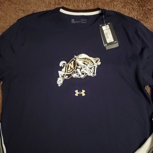 UA Navy Midshipmen Gameday Tech Long Sleeve Shirt Men's Medium Under Armour - Picture 3 of 6