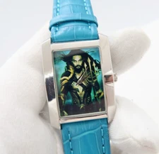 AQUAMAN, "Jason Momoa Art" Rectangle 9" Wrist RARE MEN'S CHARACTER WATCH M-52