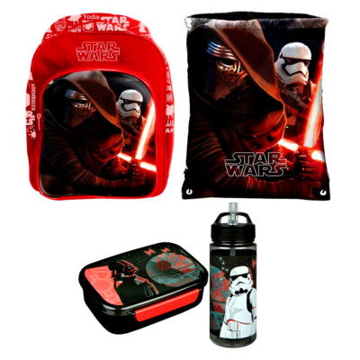 STAR WARS CLONE 4 Teile Kindergarten RUCKSACK Turnbeutel TASCHE Brotdose Set