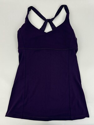 Lululemon Practice Daily Tank Sz 8 Deep Zinfandel Built In Bra W1D82S Women s