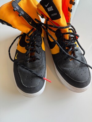 Nike Air Force 1 High Utility Black Yellow Boot Sneakers Mens Size 10