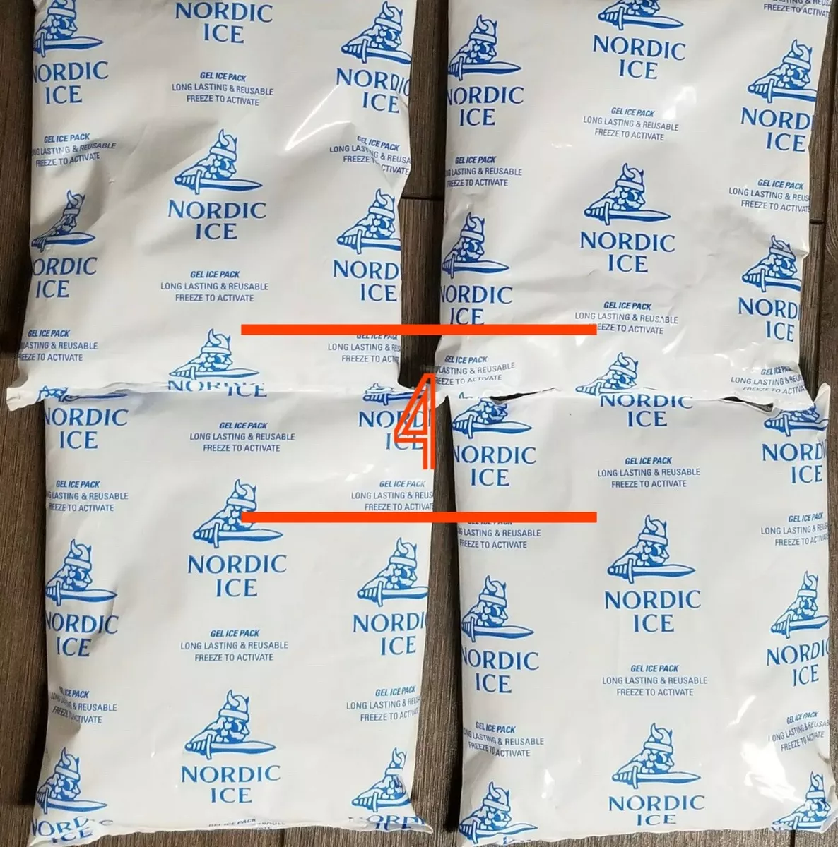 4 Reusable Gel Ice Packs 16oz Cold Freezer Packs 6