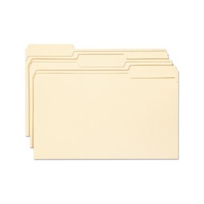 NOS! 100 Smead 15388 File Folders w/Antimicrobial Protection, 1/3-Cut Tabs Legal
