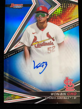 2022 Bowman's Best WON-BIN CHO Rookie BLUE REFRACTOR AUTO #118/150 Cardinals RC