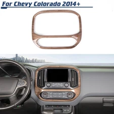 Wood Grain GPS Navigation Screen Panel Cover Trim For Chevy Colorado/Canyon 14+