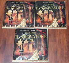 LE GRANDI OPERE LIRICHE G.VERDI IL TROVATORE 3 DISCHI 33 GIRI PARTE 1 E 2 FABBRI