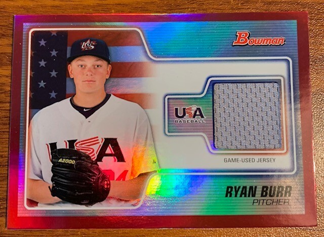 2010 Bowman Draft Relic Red Refractor #USAR-6 Ryan Burr USA 27/50 Free Shipping