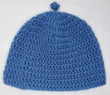 Girl's Hand Knit Beanie Winter Hat Blue
