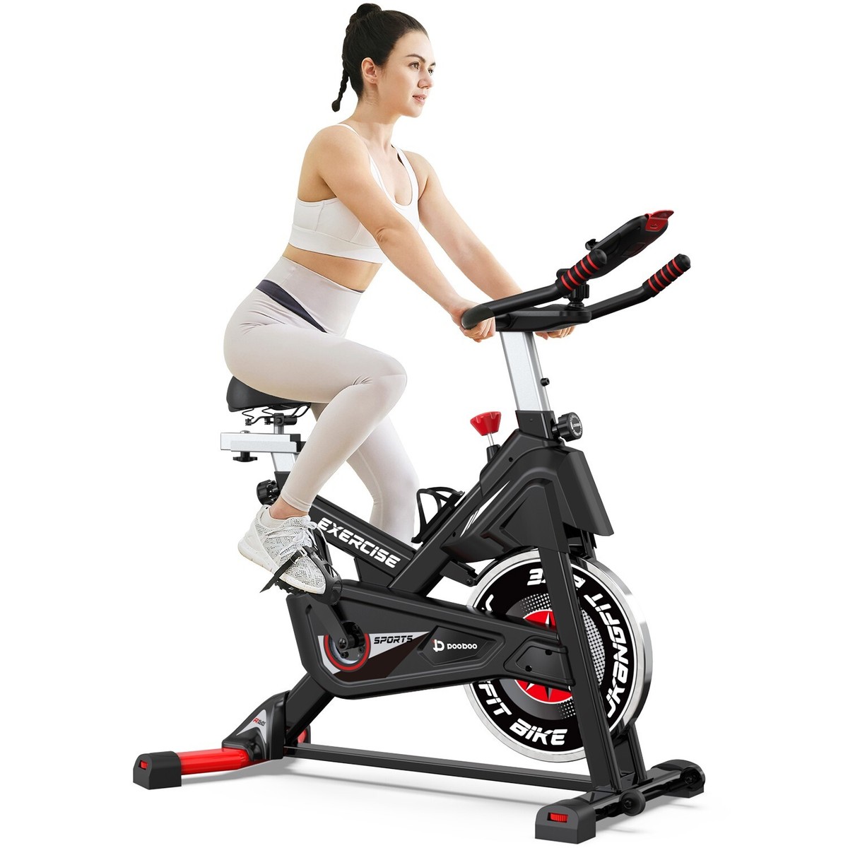 POOBOO Stationary Cycling Exercise Bike Magnetic Resistance