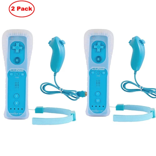 Built in Motion Plus Remote Controller &Nunchuck for Nintendo Wii /Wii U Console
