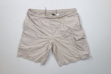 Vintage 90s Y2K Nike Mens Large Distressed Travis Scott Mini Swoosh Shorts Beige