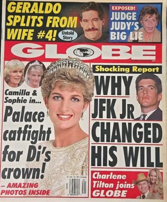 Globe Celebrity News Tabloid Gossip Magazine October 12 1999 Princess Di JFK Jr