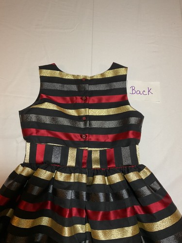 Gymboree Girls Size 8 Gold Sparkle Multi Striped Sleeveless Dress Formal Holiday - Picture 6 of 12