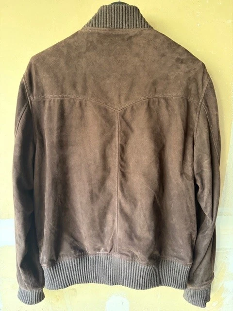 Officine Generale Ultra-Soft Italian Suede Chocolate Jacket -Size L -New image 4