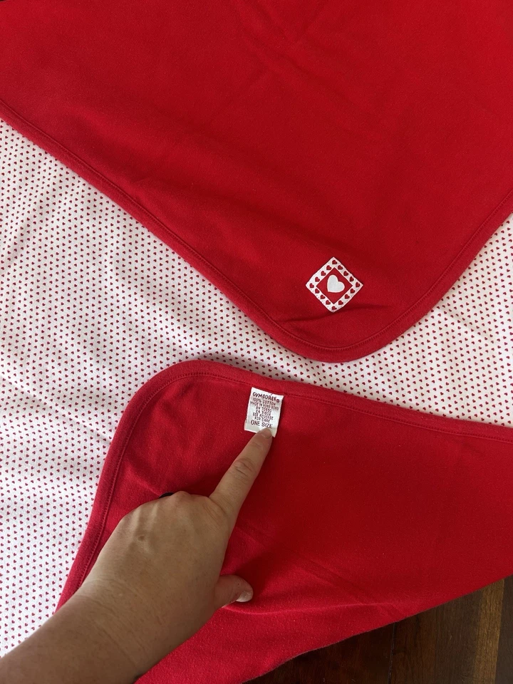 Manta Gymboree Snow Babies 1997 de colección años 90 corazones de lunares rojos Foto 3 de 3