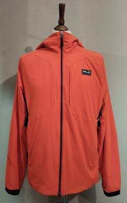 RLX Ralph Lauren RLX 67 Stretch Ripstop Hooded Polartec Jacket Orange Medium 