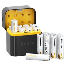 Rechargeable aa Batteries with Charger, 3600mWh aa Lithium Batteries 16 Pack,...