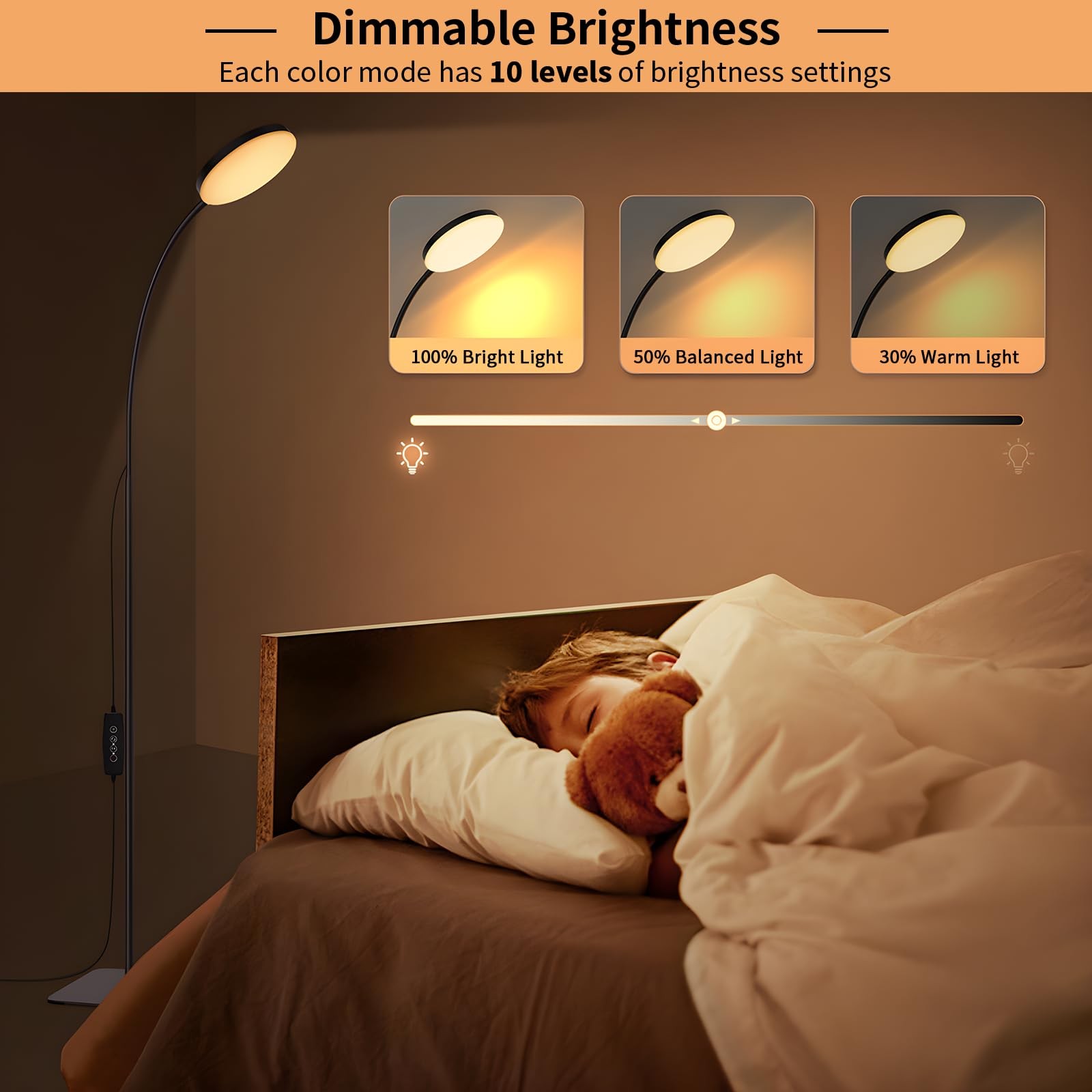 Lampada da terra LED 160LED con 3 colori e 10 luminosità foto 4