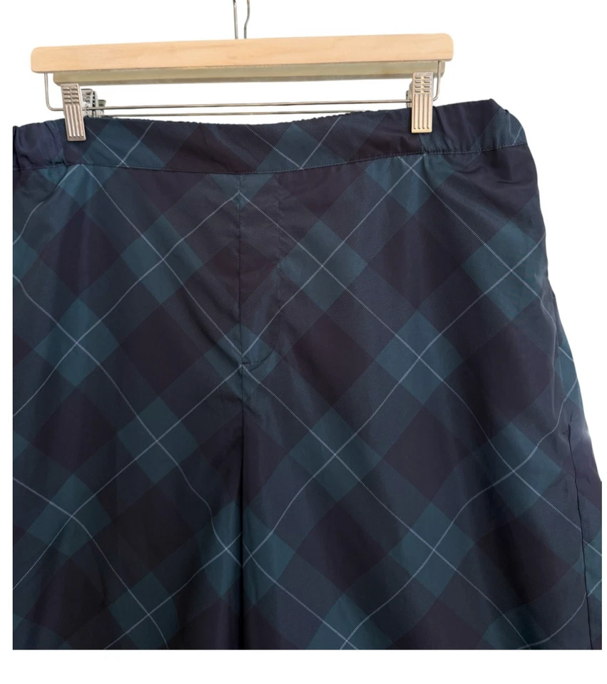 Pantalones Anthropologie Maeve XL Tafetán Cuadros Tartán Pierna Ancha Cortos Vacaciones Foto 4 de 4