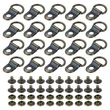 Shoe Boot Lace Hook 30 Pack Stainless Steel Boot Buckle with Rivets Copper Tone