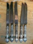 Set Of 5 Vintage Wallace La Reine Sterling Handled Luncheon Knives