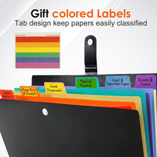Accordion File Organizer Letter Size 7 Pocket Rainbow Labels Office  7-pocke...