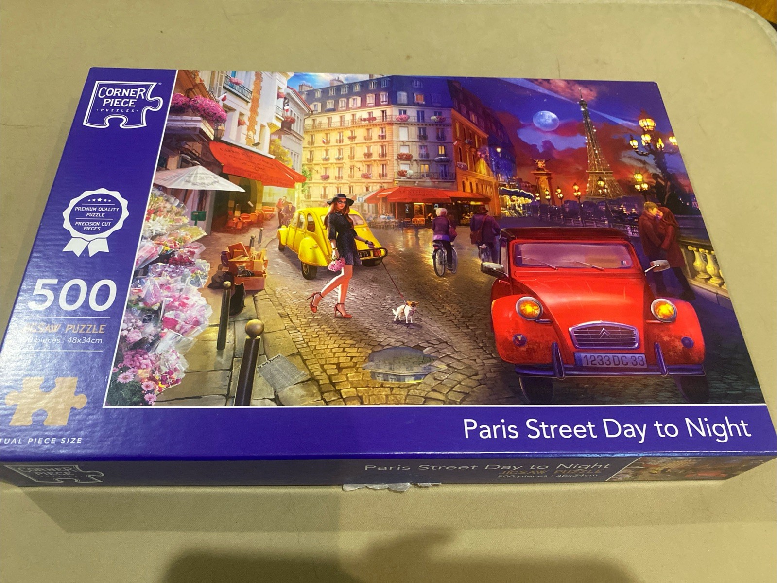 Corner Piece Paris Street Day To Night 500 Piece Jigsaw Puzzle Compact Complete