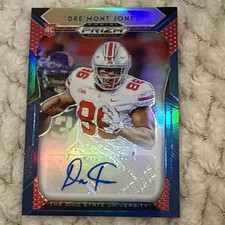 2019 Prizm Draft Picks Football Dre'Mont Jones Ohio State Purple Autographed RC