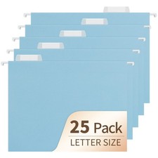Hanging File Folders, 25 Pack Letter Size File Folders with 1/5-cut Tabs, Off...