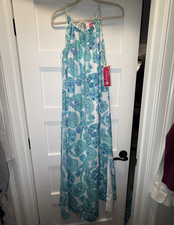 Lilly Pulitzer Target Rare discontinued Halter Maxi Dress Knit Braided Trim