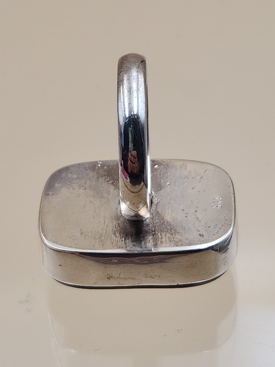 Sterling Silver Rectangular Tigers Eye Ring Size 9 - image 13