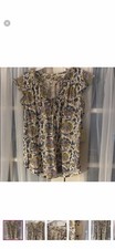 Lucky Brand Top Mujer Es Una Manga Flutter Floral Talla Pequeña Petite