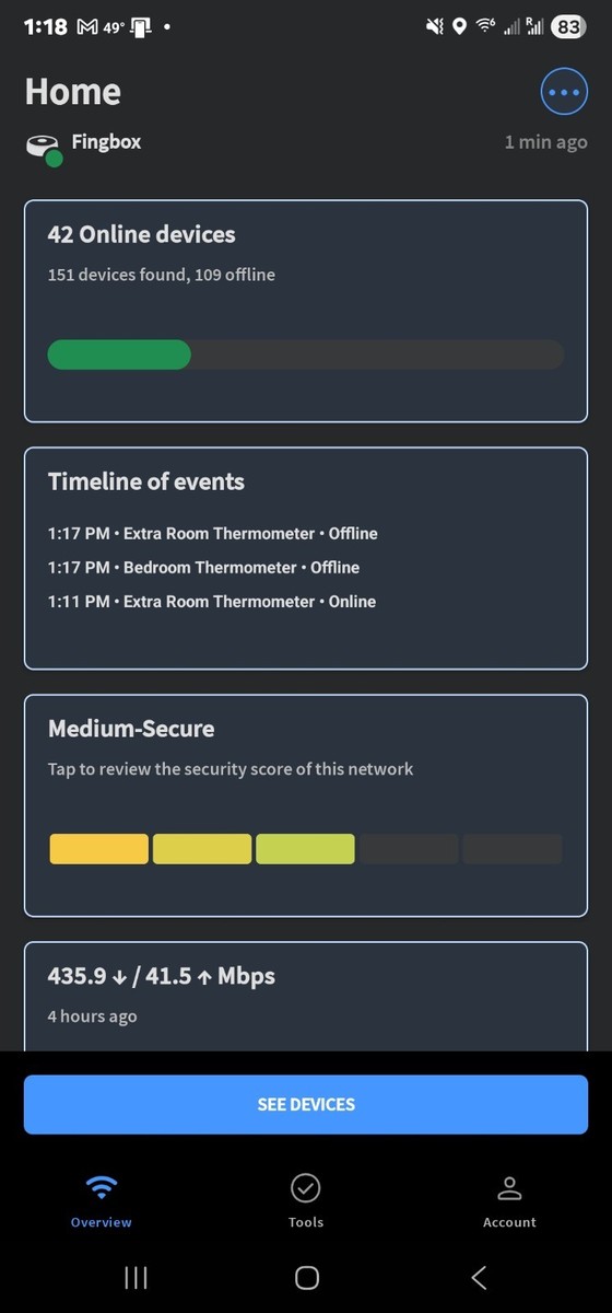 Fingbox Version 2.0 FIN-B-002 Wi-Fi Network Security & Monitoring