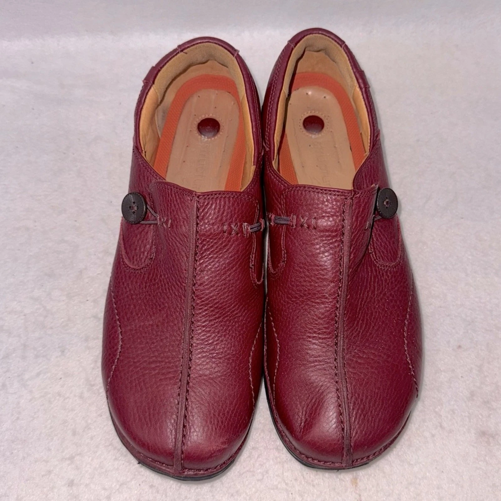 Scarpe slip on donna Unstructured by Clarks Un Loop pelle bordeaux taglia 9 5