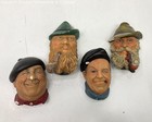 Vintage Bossons England Chalkware Heads Wall Hangings Hand-Painted x4 — photo 1