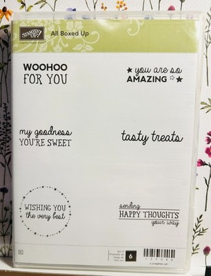 Stampin' Up! ALL BOXED UP stamp set sayings AMAZING HAPPY THOUGHTS YOU'RE SWEET