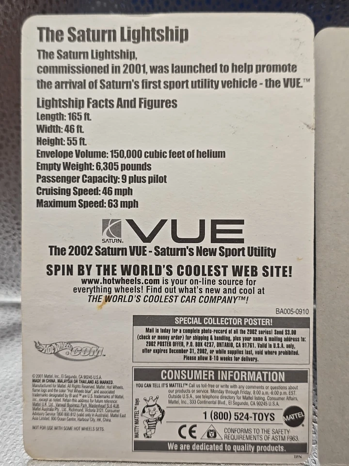 Hot Wheels Cambio de Color FLINTMOBILE 1994 Mail-in & The Saturn Lightship 2001 Foto 3 de 4