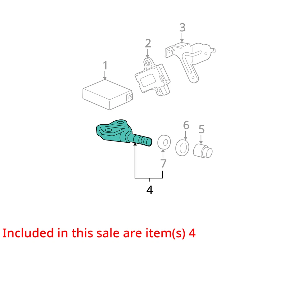 Sistema de monitoreo de presión de neumáticos Honda Pilot 2015 sensor TPMS ME7TK Foto 3 de 4