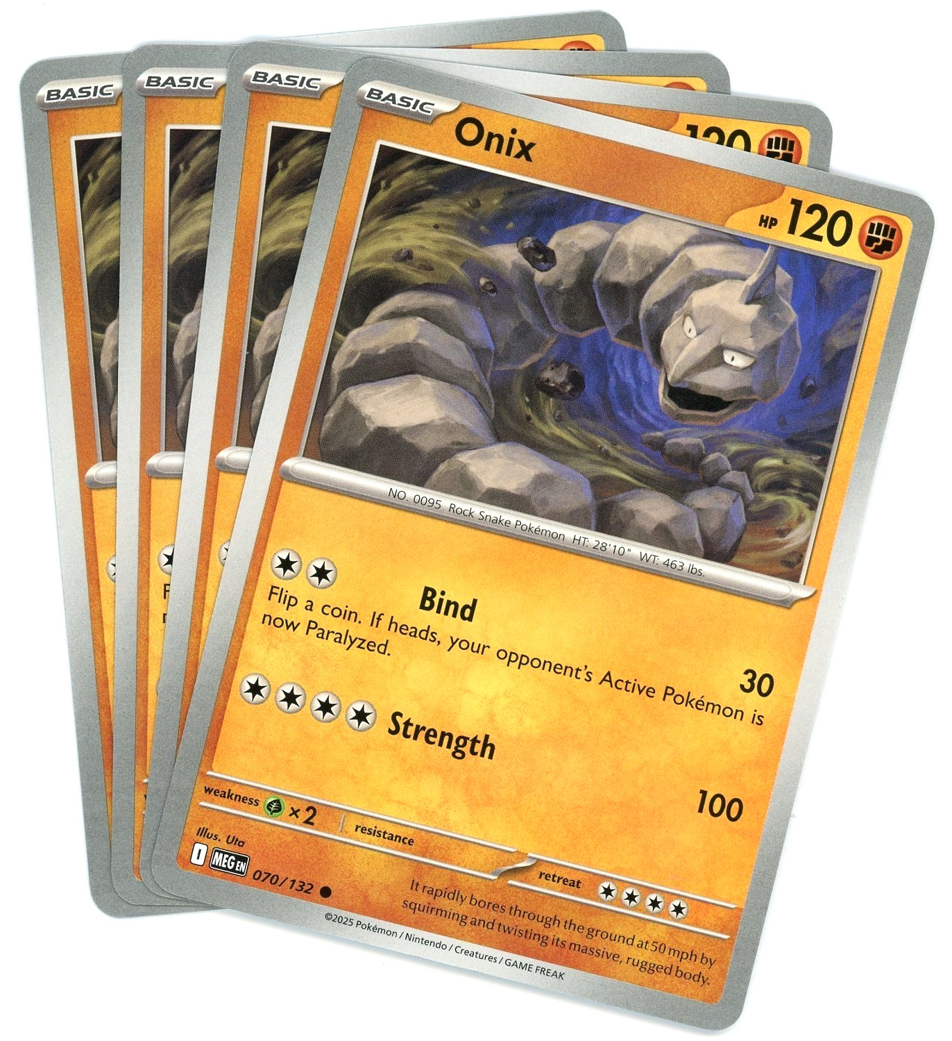x4 Onix 070/132 - Mega Evolution - Pokemon - NM/M English
