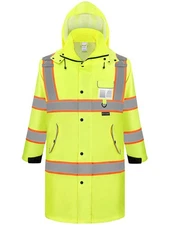 TICONN Reflective Rain Coat, Waterproof Hi Vis Safety Rain Jacket, Heavy Duty...