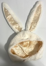 Plush Fun Bunny Soft Cozy White Easter rabbt costume ears cap adult cosplay
