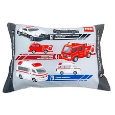 MORIPiLO Children's Pillow Low-Profile Tomica Police Car Fire Engine and