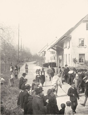 SCHWEIZ. Ein Osterbrauch; Eiersymbol der versteckten Keimung 1900 alter Druck