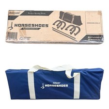 GoSports Premium Horseshoe Game- 4 Steel Horseshoes 2 Stakes in Carrying Case