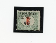 Fiume1919 Segnatasse Surchargé « FRANCO 45 » 1919 Italie (Cod.7958)