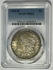 1921 D MORGAN DOLLAR PCGS MS 63 / TONED