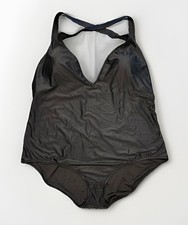 J CREW High Support Cross-Back BLACK Bathing Suit One Piece Swimsuit NWT Size 24